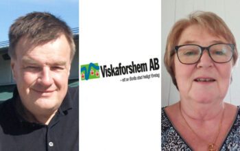 Mikael Bengtsson, tf vd, och Paula Skånberg hyresgäst och ordförande för Hyresgästföreningen i Sjuhärad