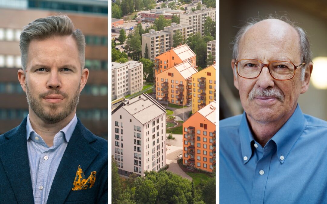 Martin Hofverberg och Lars Jonung har helt olika uppfattning om Finland: en förebild med marknadshyror eller en förebild med satsningar på nybyggen.