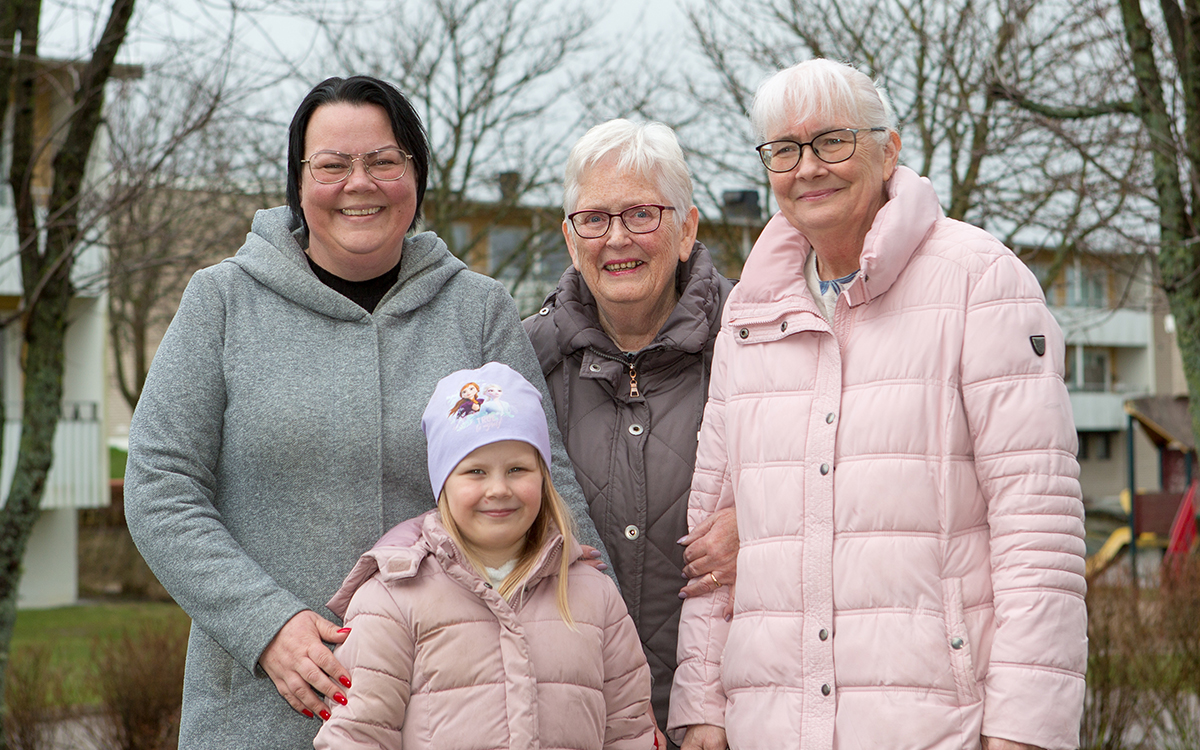 Petra, Kerstin, Camilla och Hanna Hedström vill göra Rådhusberget till en ännu bättre plats att bo på. 