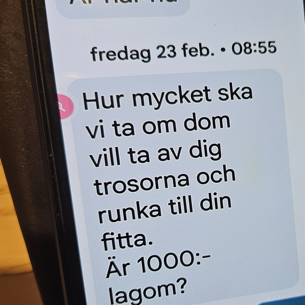 Ett meddelande på en mobil.