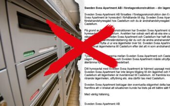 I brevet från hyresvärden Sweden Svea Apartment har chockade hyresgäster kunnat läsa att de är uppsagda med omedelbar verkan. Deras värd är en mellanhand som i sin tur hyr lägenheterna av fastighetsägaren Castellum.