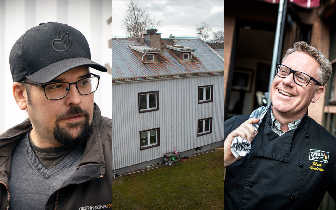 Jon Magnusson (t.v) är en av hyresgästerna i Ulrik Lindelövs (t.h) hyreshus på Märövägen i Alingsås där svartbyggen byggts i källaren.