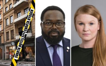 Riksdagsledamoten Malcolm Momodou Jallow (V) och Clara Lindblom (V) bostadsborgarråd i Stockholm