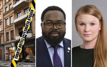 Riksdagsledamoten Malcolm Momodou Jallow (V) och Clara Lindblom (V) bostadsborgarråd i Stockholm