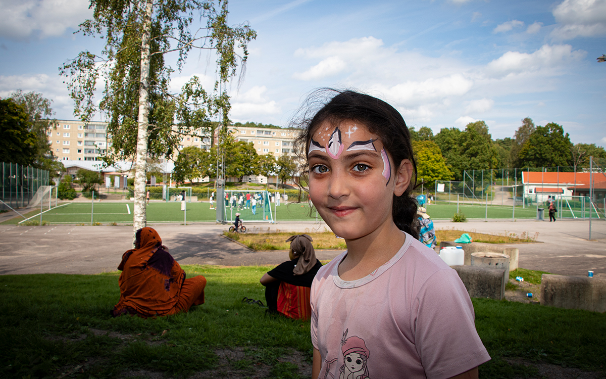 7-åriga Ritall Alkhateeb på Street Games.